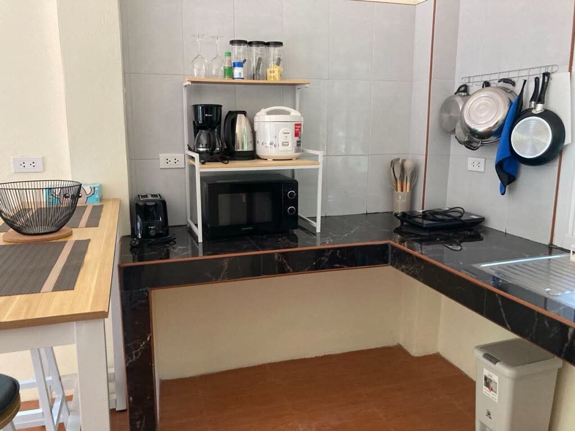 Well-equipped kitchen with appliances