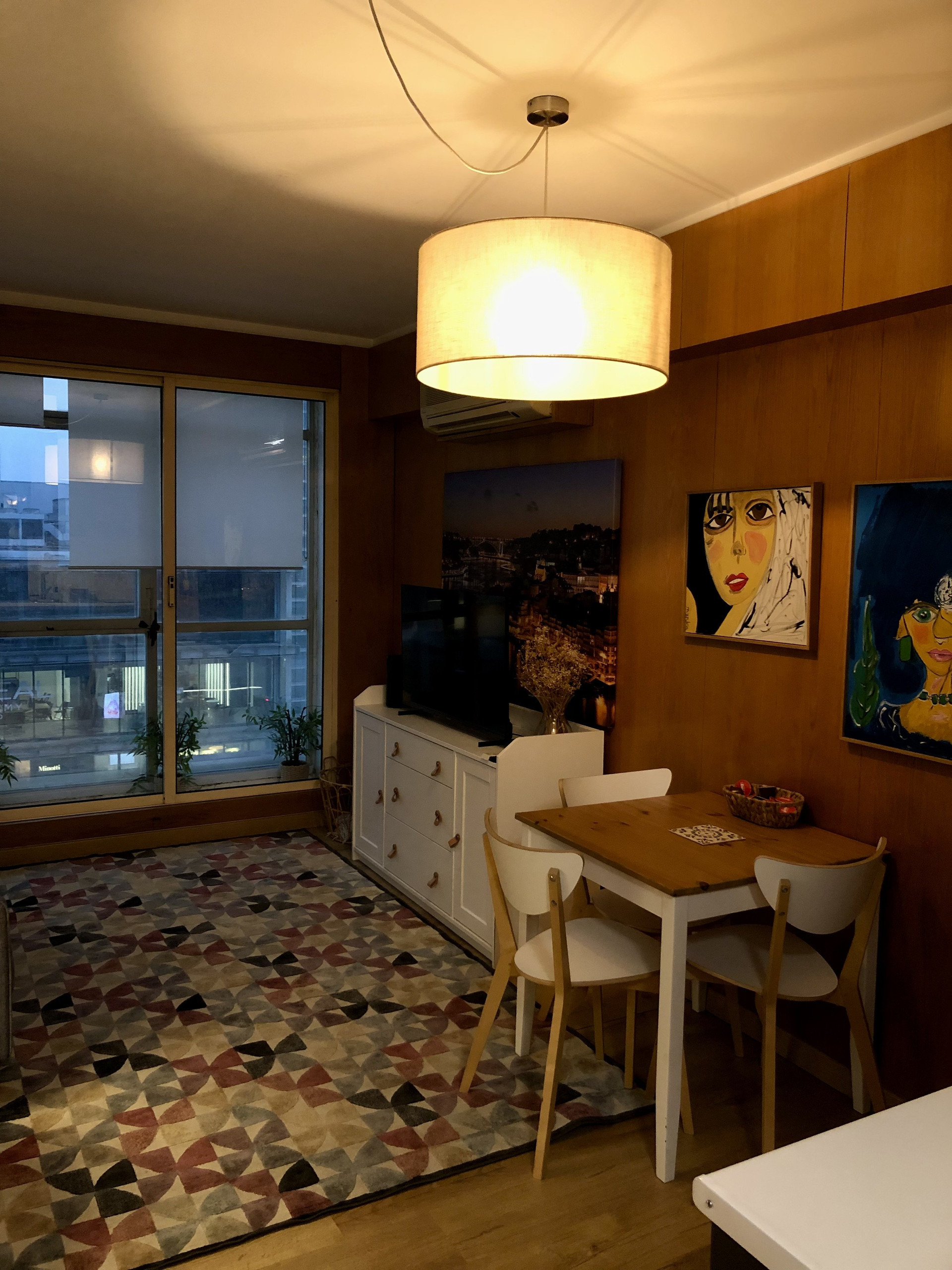 Dining table and living area