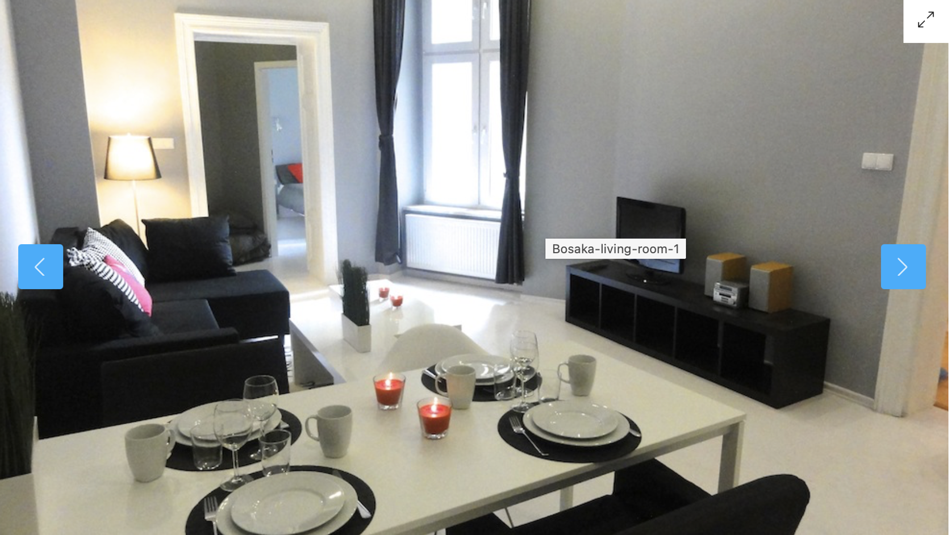 Living room with dining table