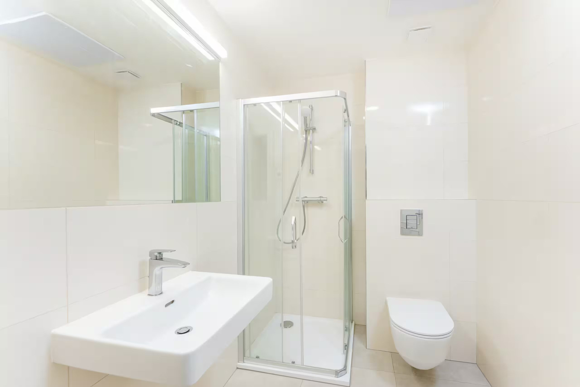 Modern bathroom with shower