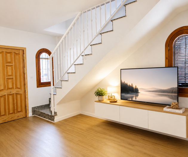 Entryway with TV console