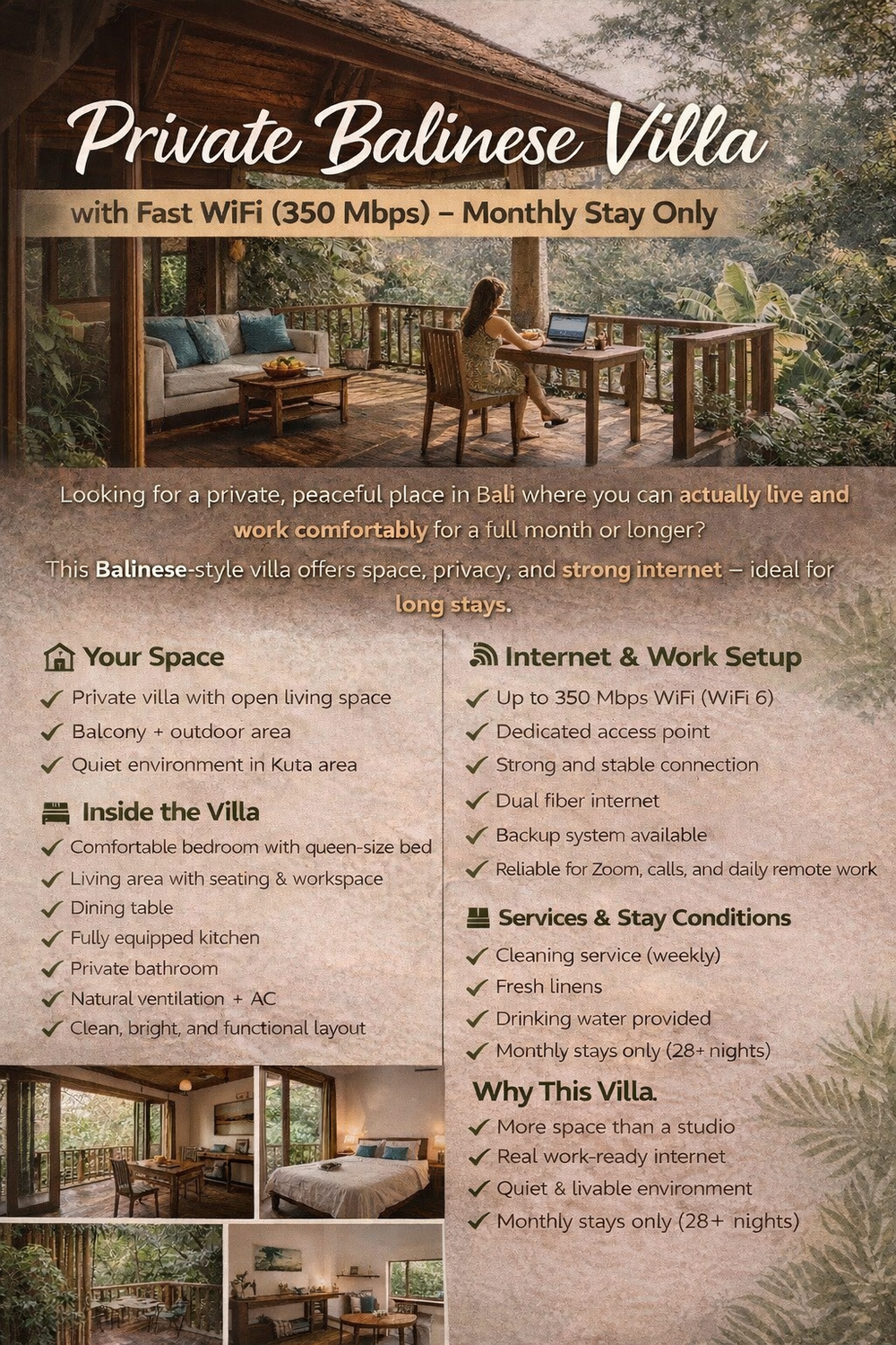 Quiet Private Villa • 350 Mbps WiFi • Remote Work preview