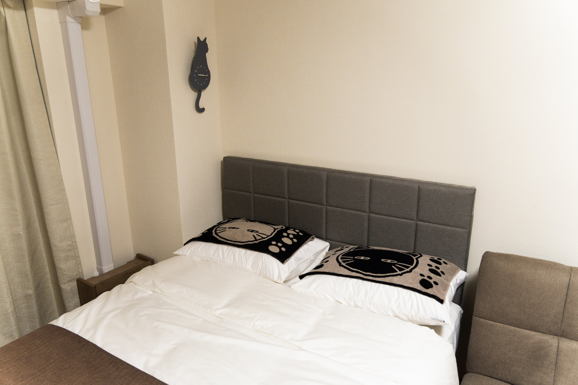 Cozy bed with headboard
