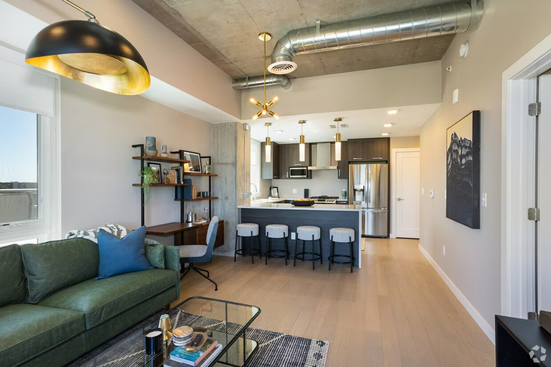 Living area open to kitchen