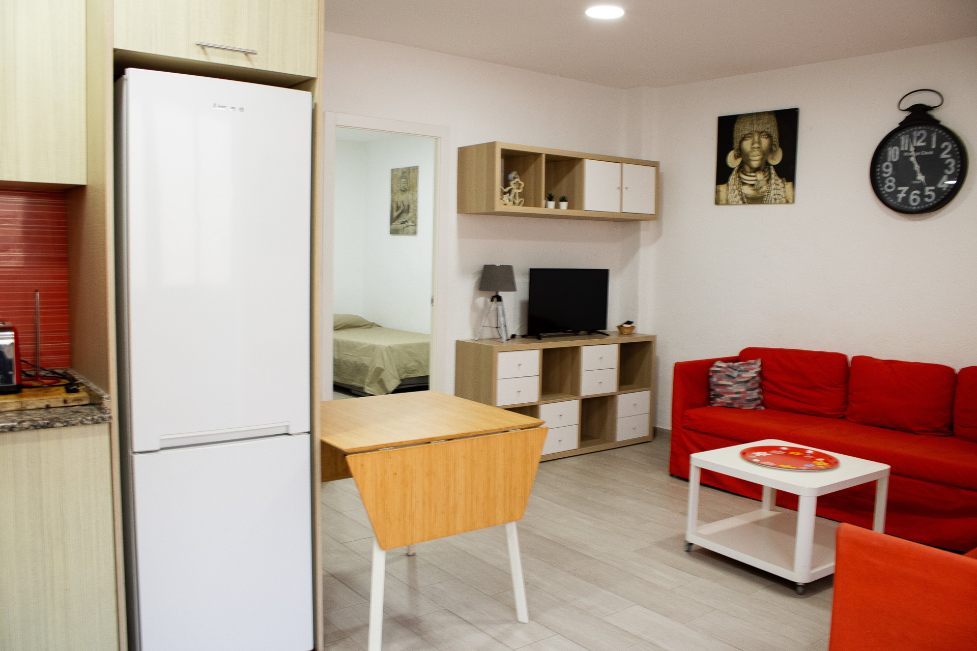Open-plan living area and kitchen