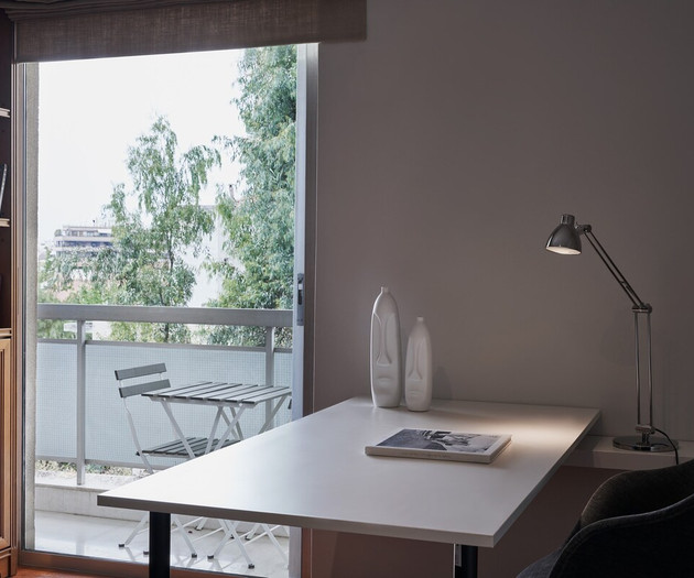 The working space with a large desk