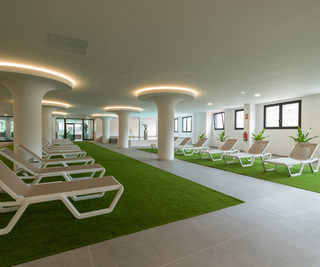 Spa lounge chairs area