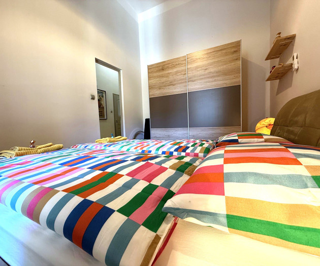 Bedroom with sliding wardrobe