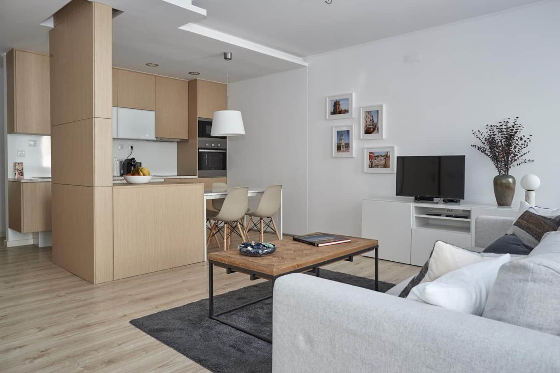 living room + kitchen