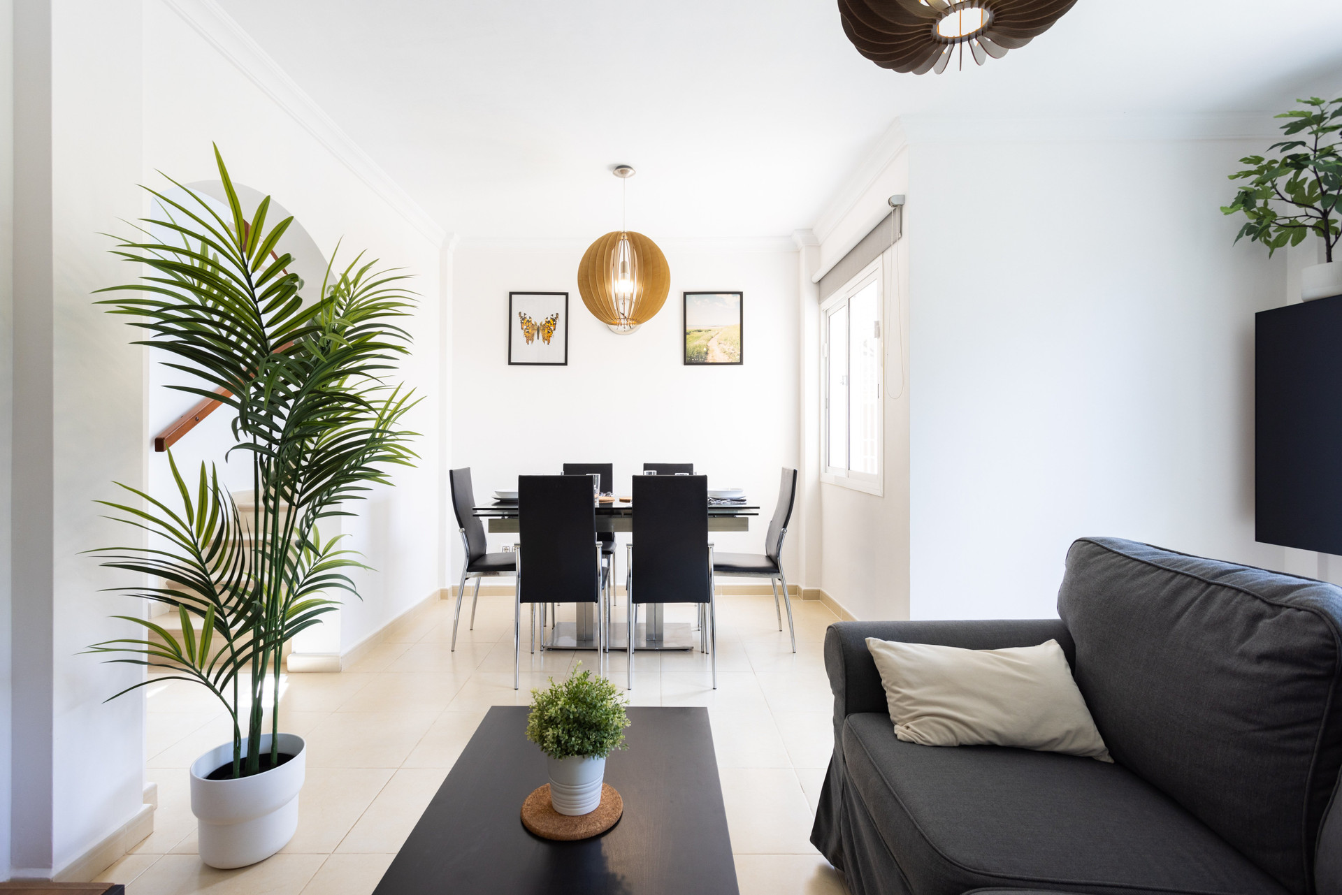 Open living room dining space