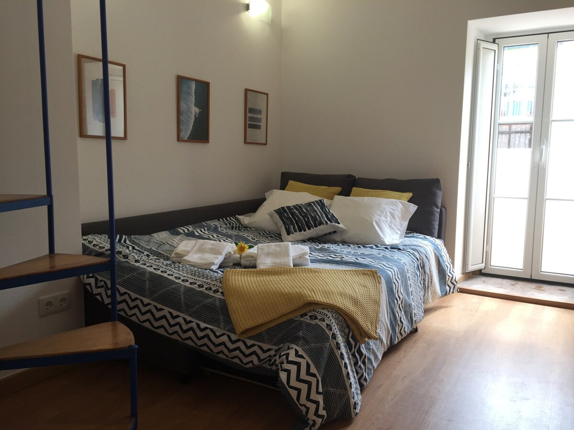 Sofa bed prepared for all guests 