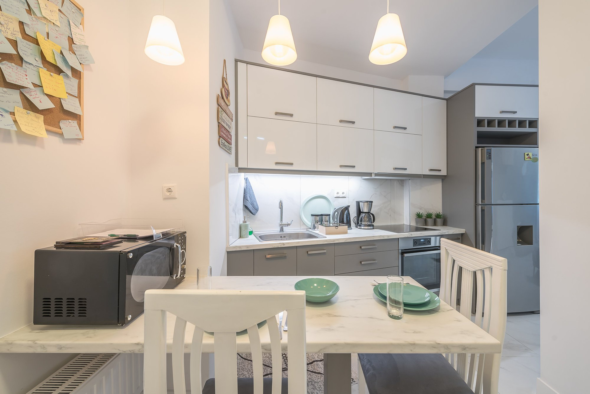 Kitchen and dining table
