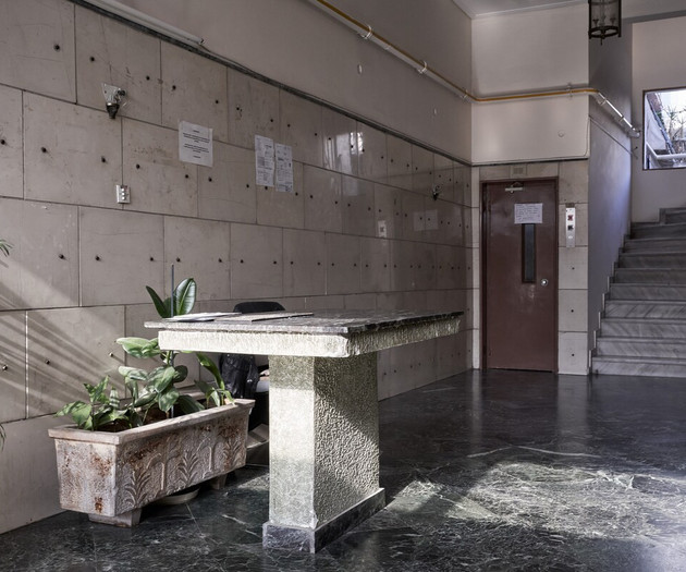 The building's entrance area