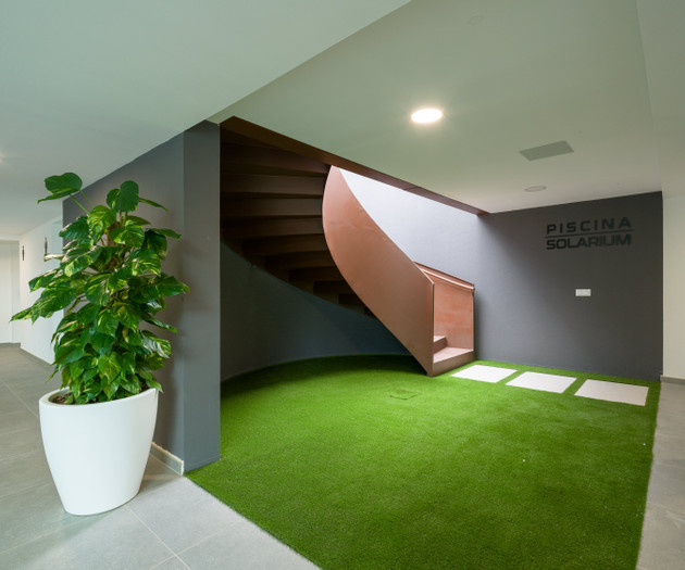 Stairway to pool solarium