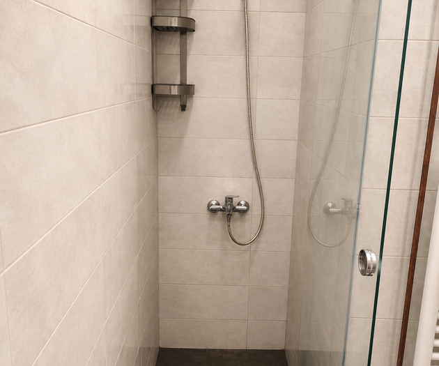 Shower stall close-up