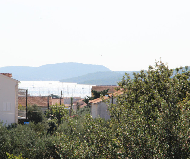 Sea view over rooftops