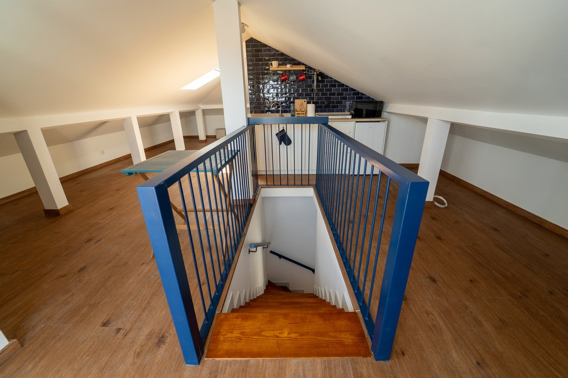 Stairwell view of loft