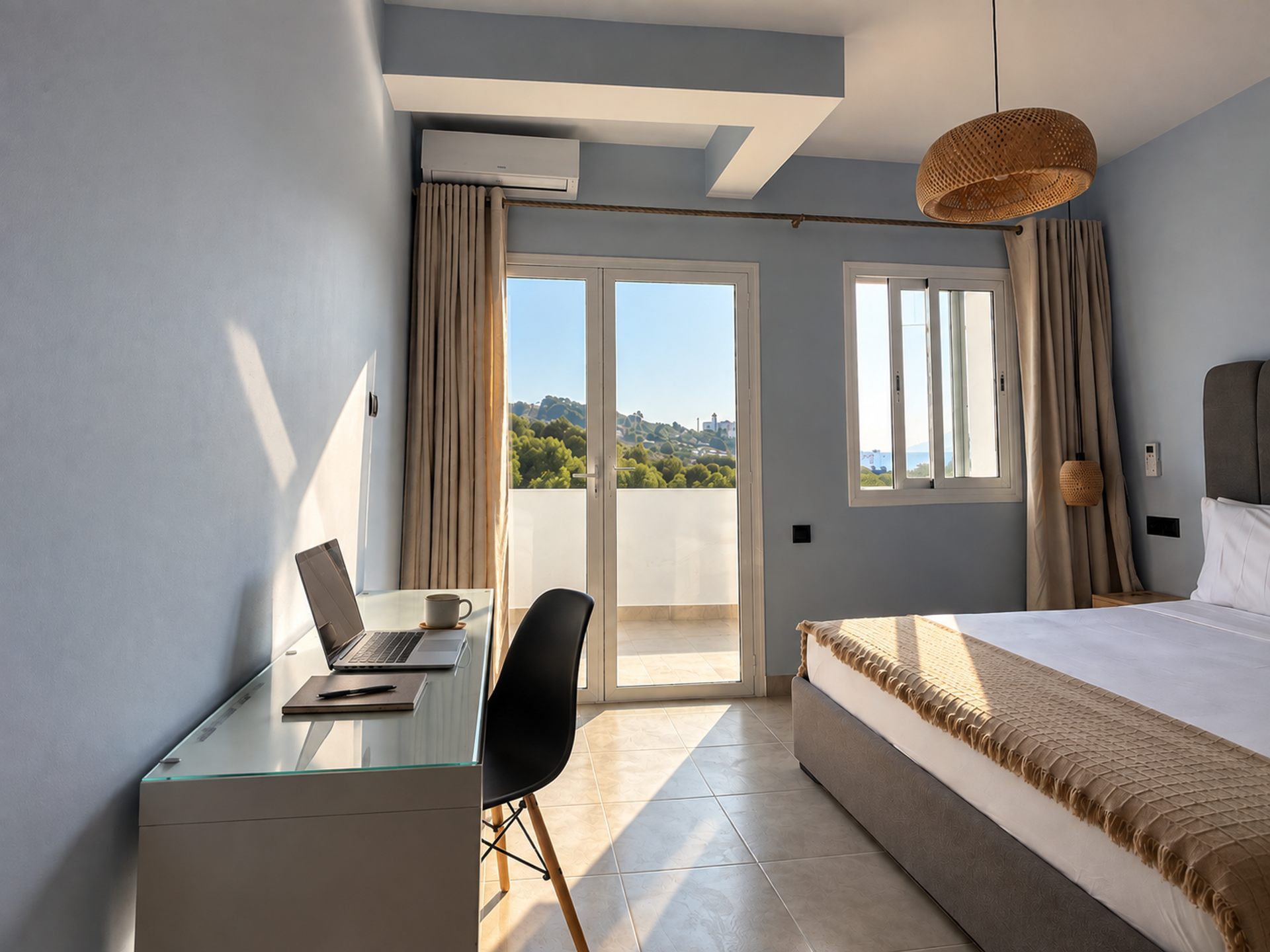 Bedroom with balcony access