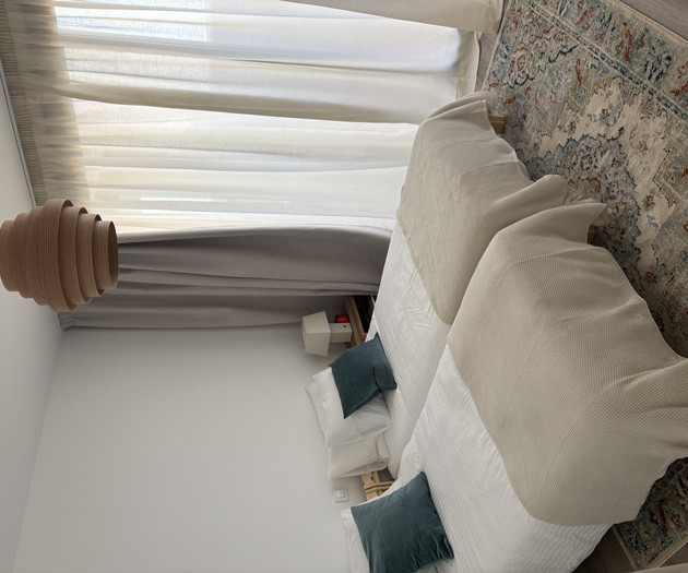 Bedroom bed with curtains