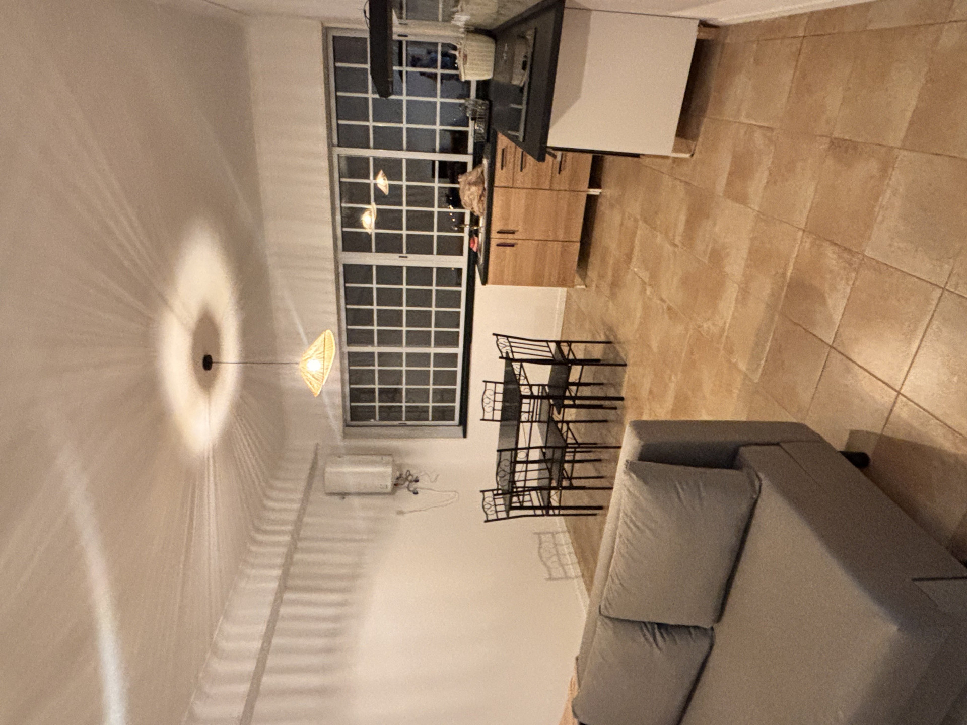 Living area with dining table