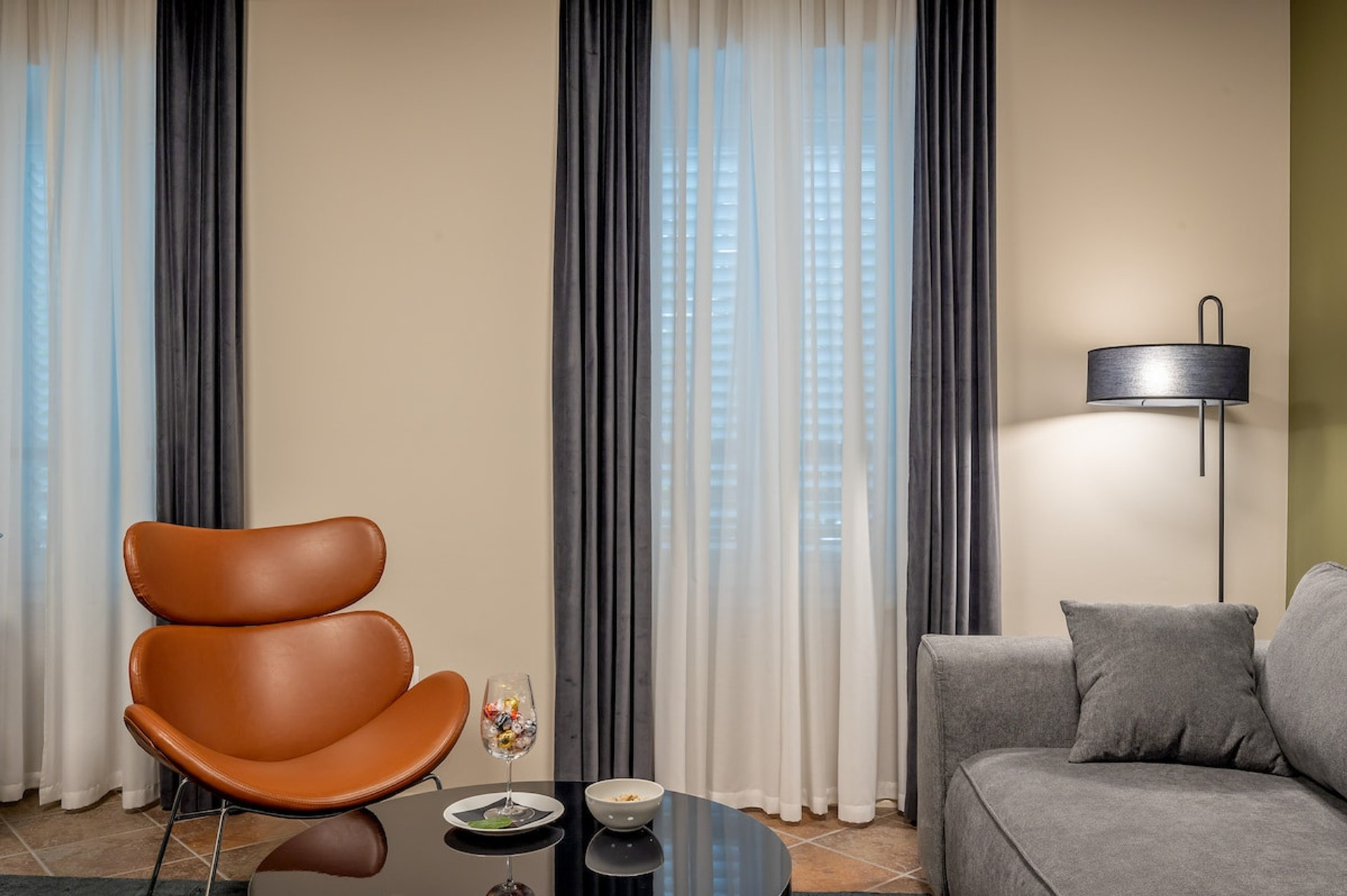Modern, air-conditioned living area.