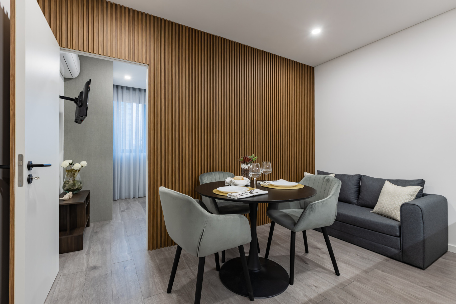Sitting Area with sofa and dining table