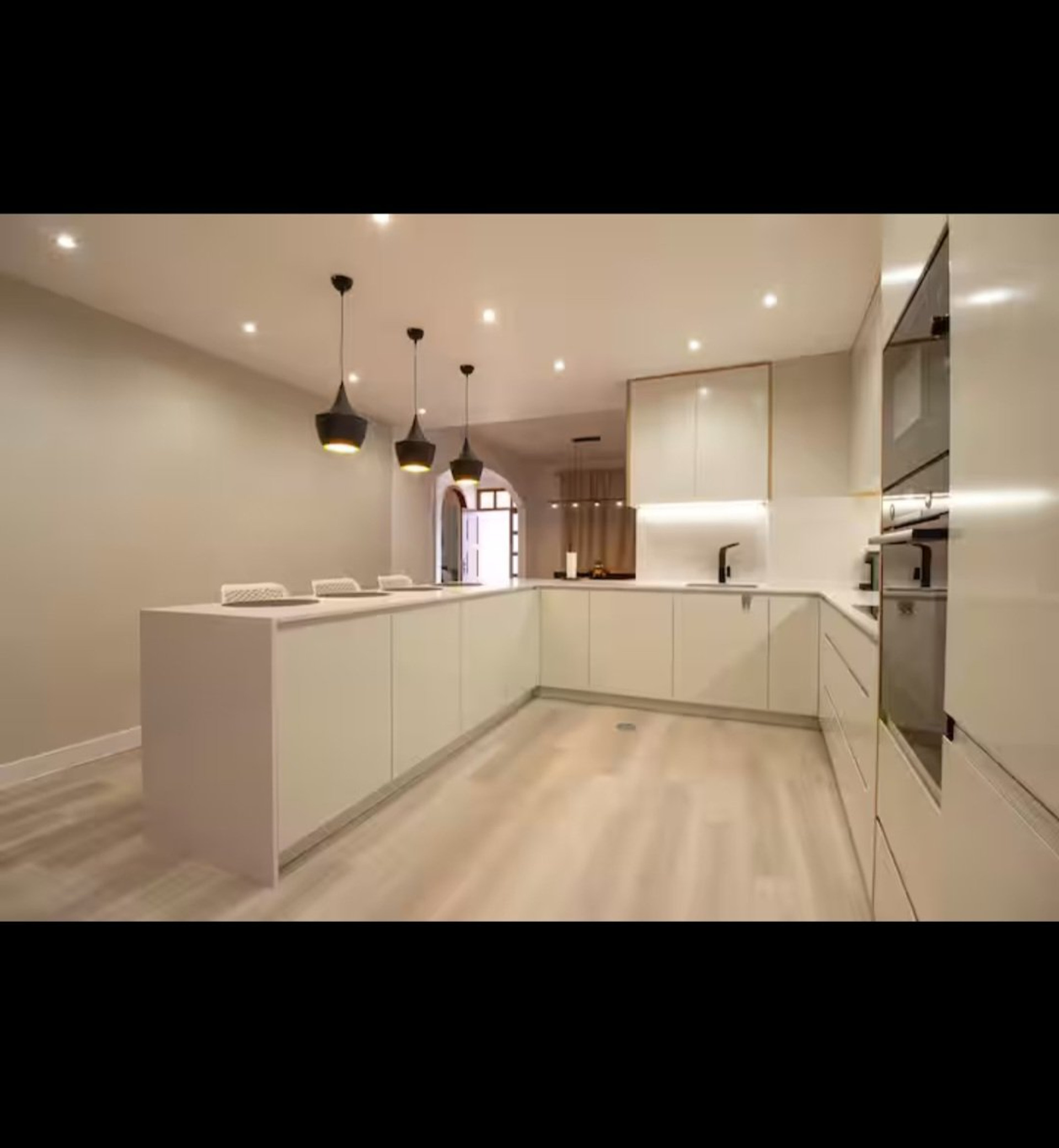 Modern white kitchen with island