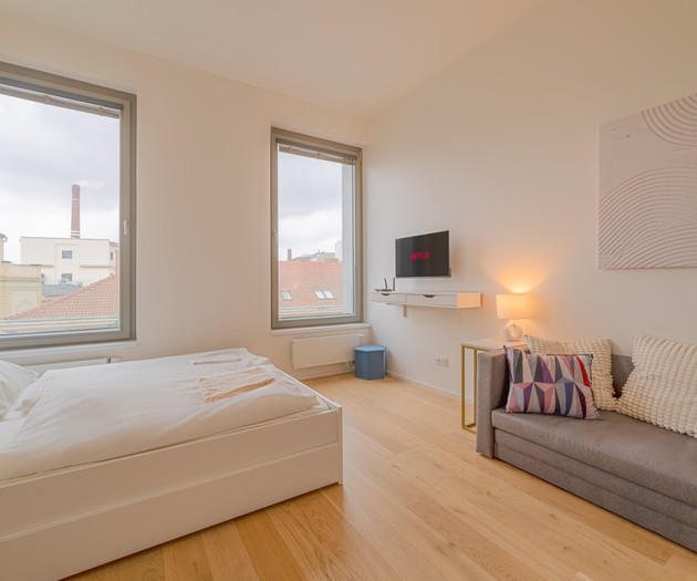 The Elegant White Suite in SmichovCity Residence