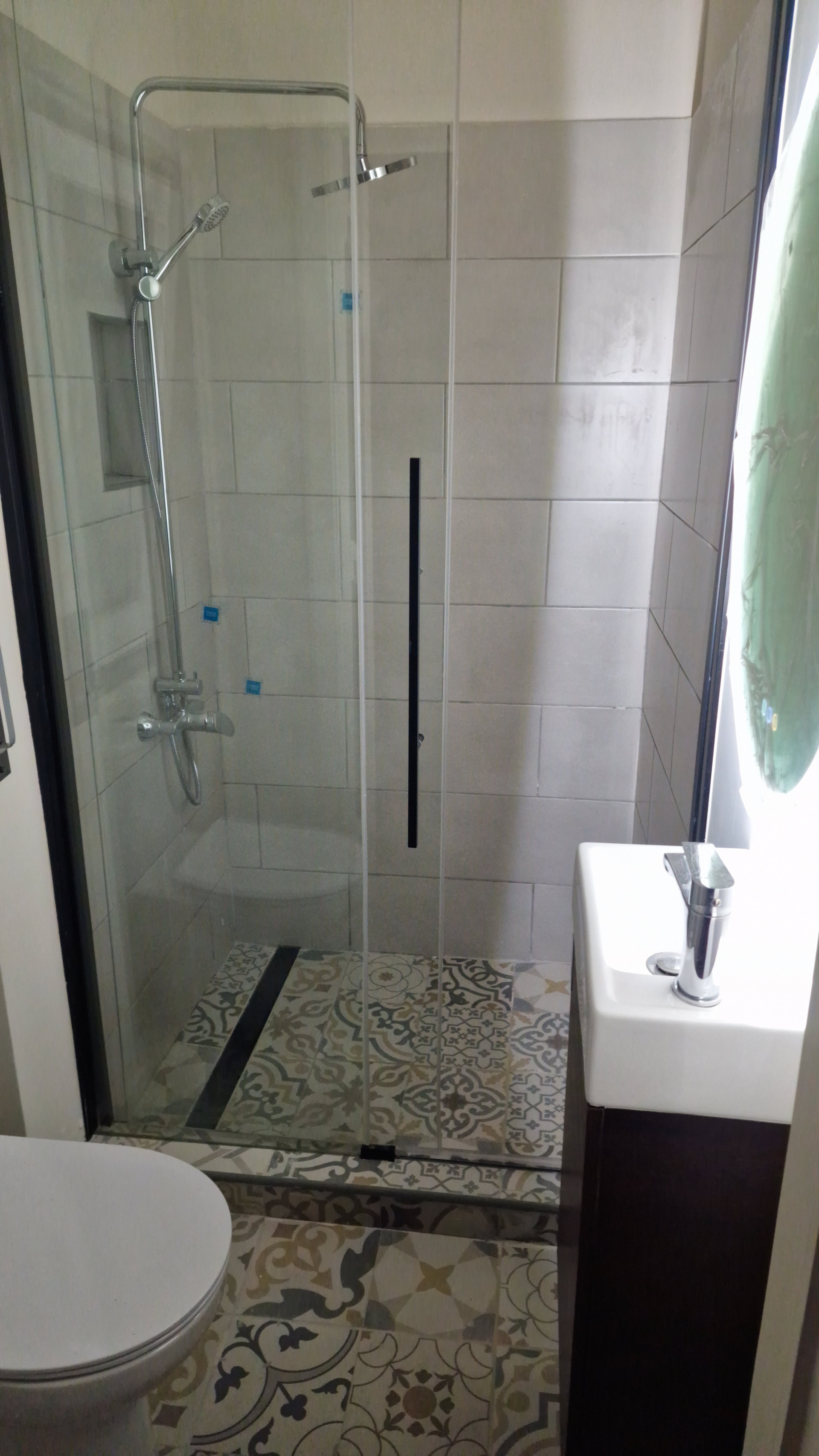 Bathroom with glass shower