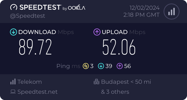 Speedtest.net result