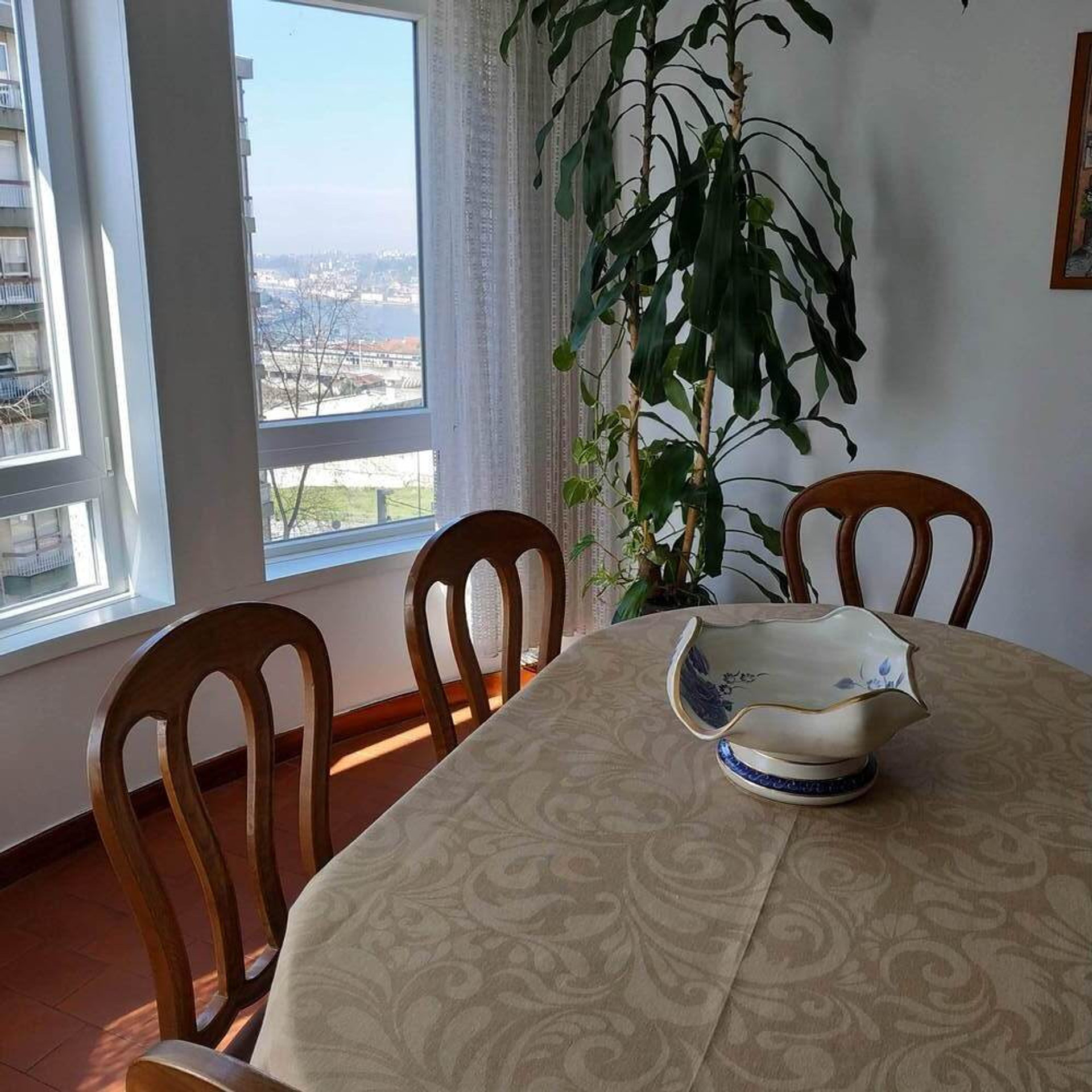Dining table with river view