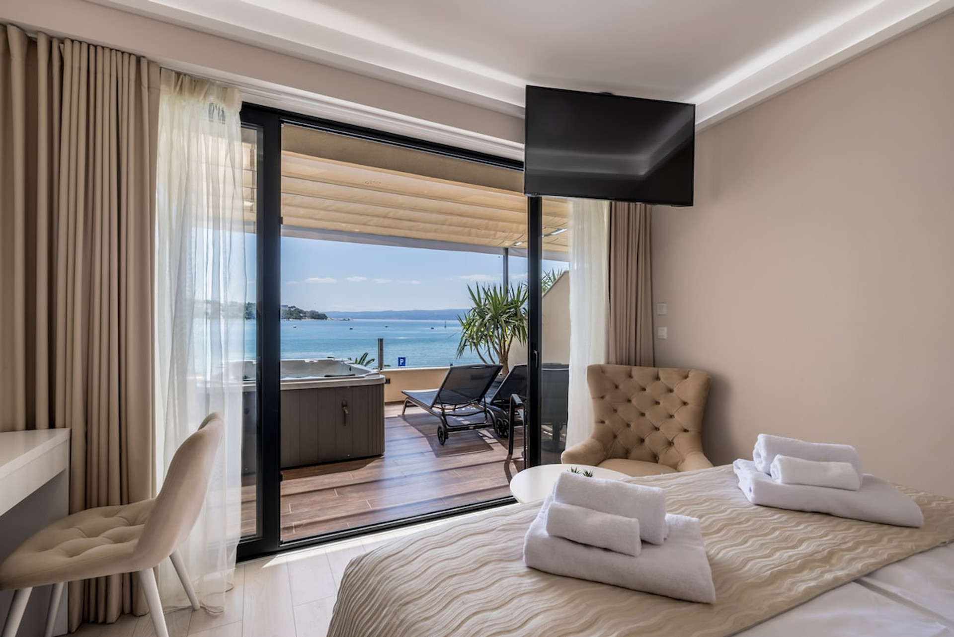Cozy view from the bed.