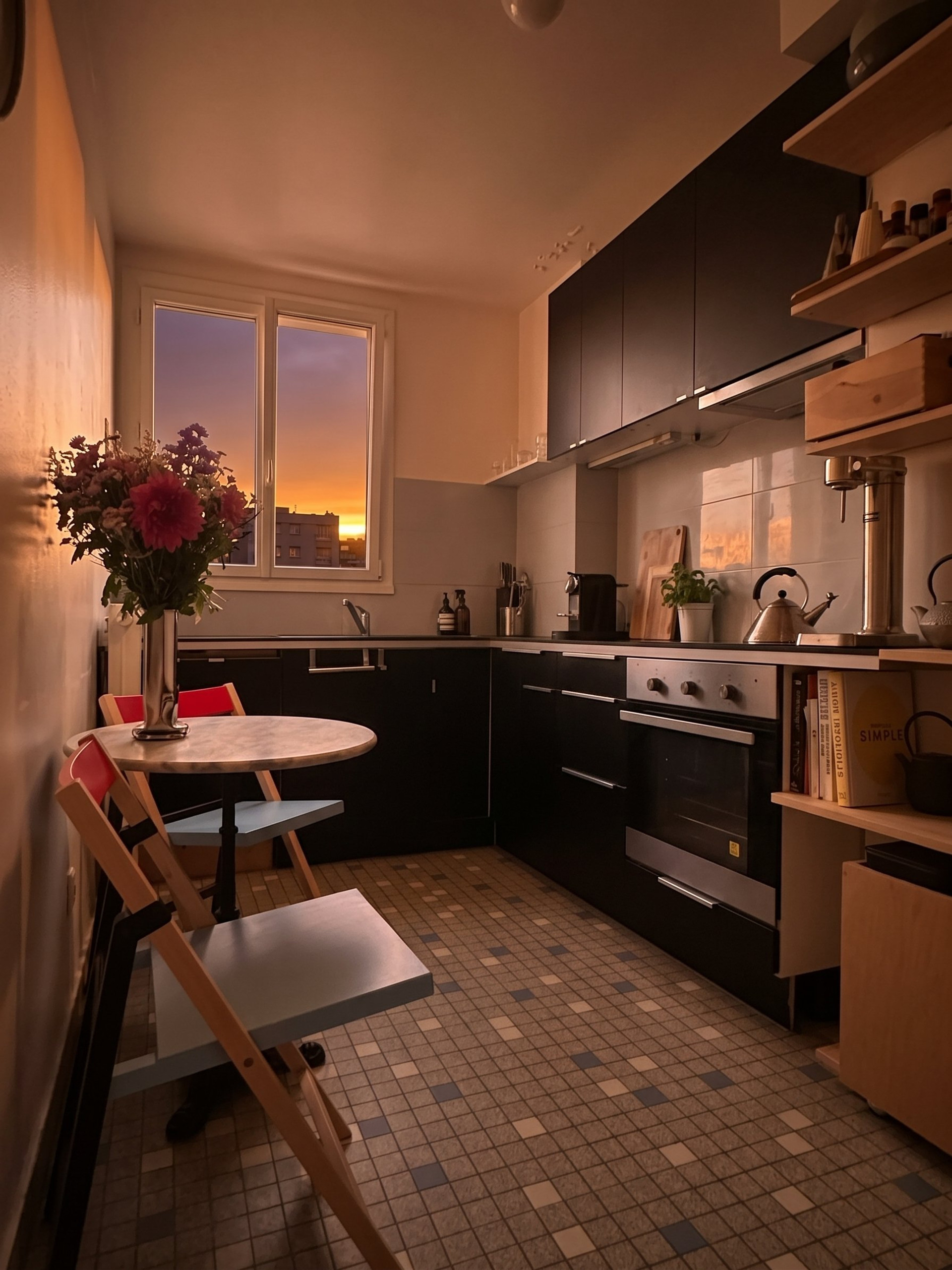 Kitchen with dining table