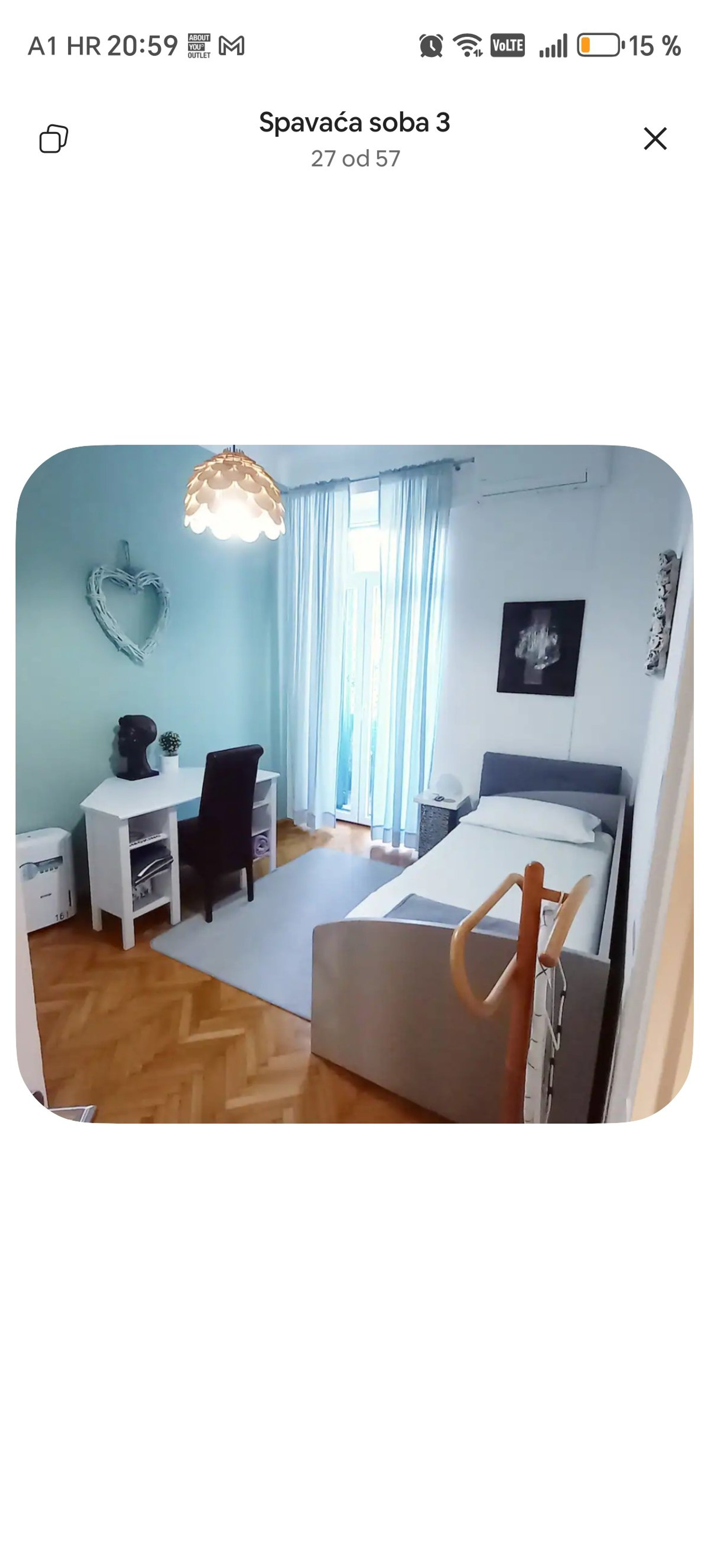 Third bedroom with single bed