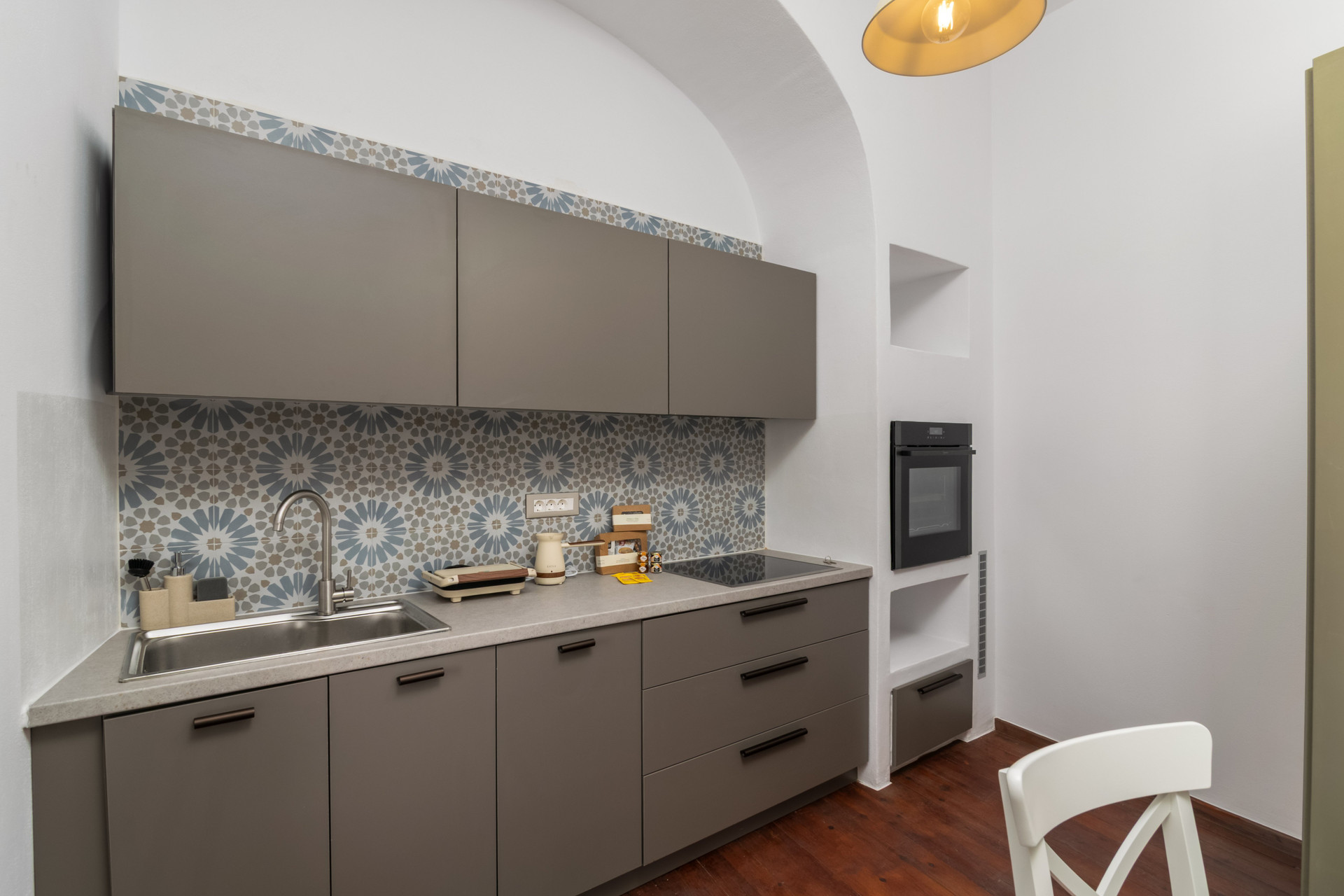 Modern kitchen counter with oven