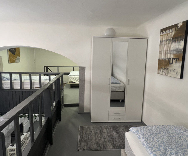 Loft hallway with wardrobe