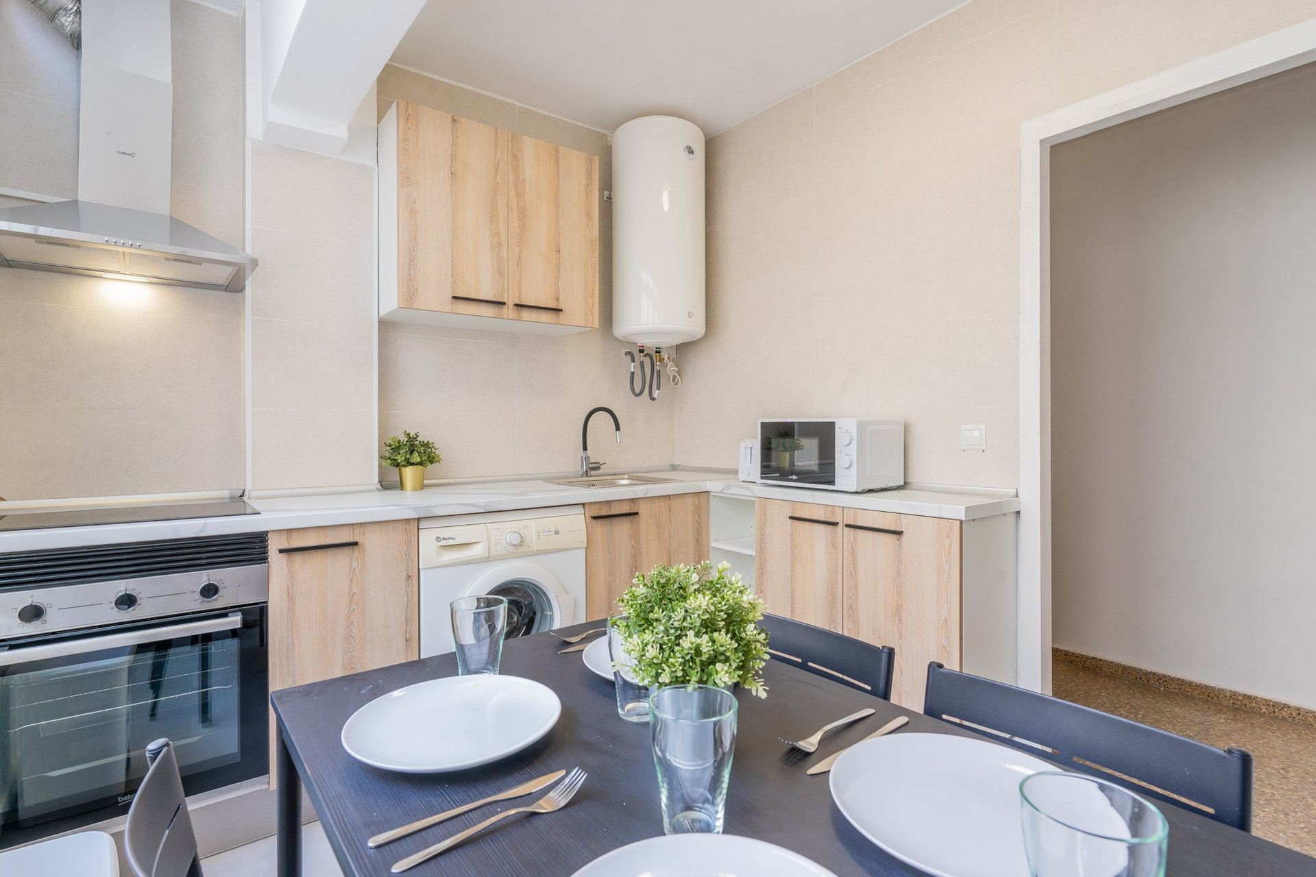 Kitchen sink and dining table