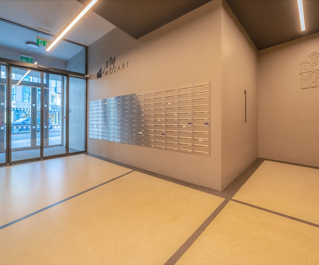 Entrance lobby with sliding doors