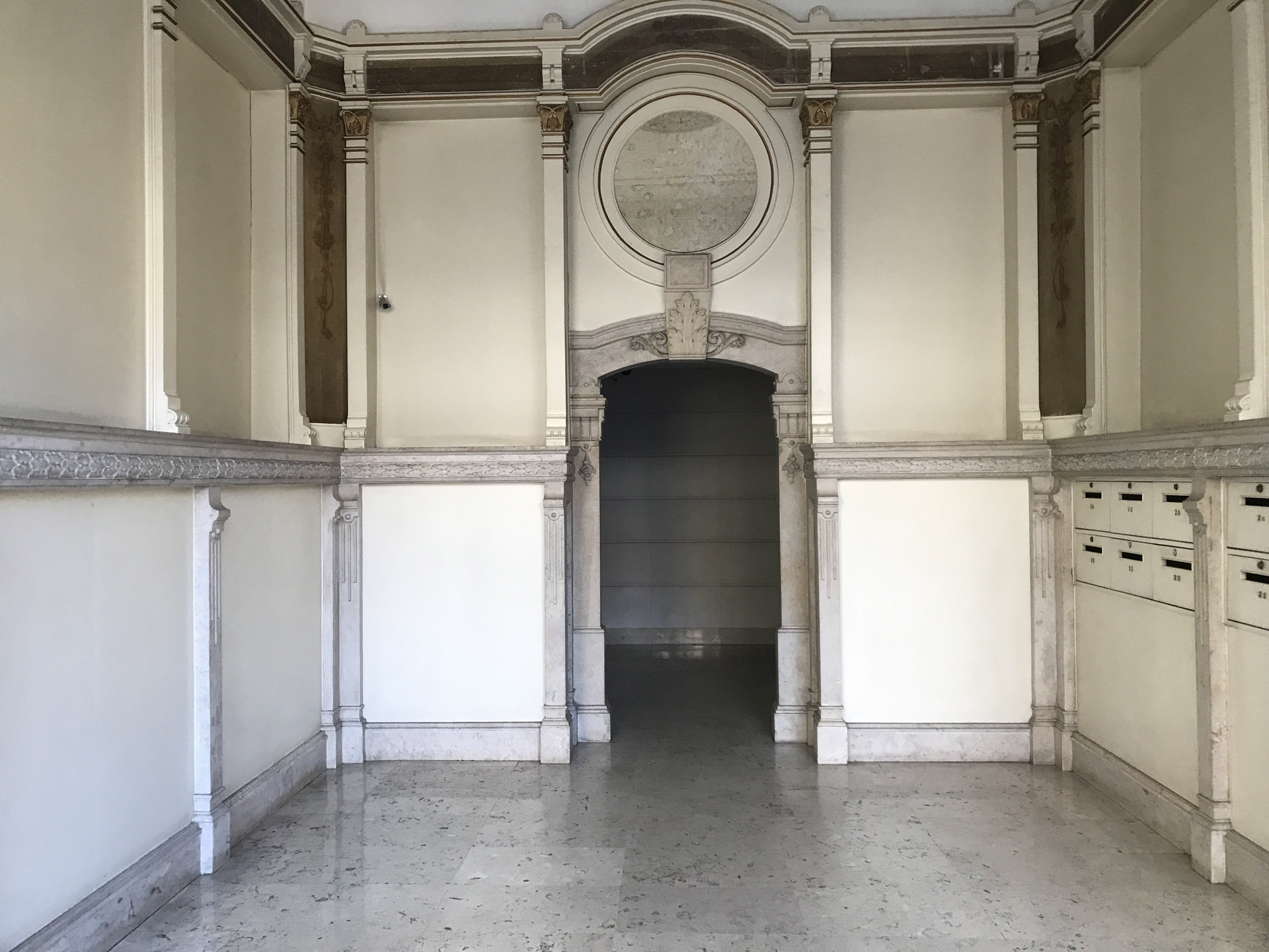 Grand ornate building entrance lobby