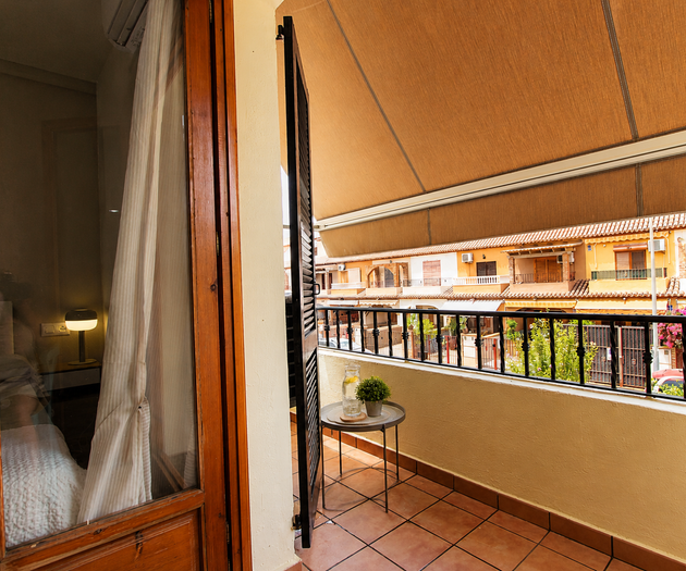 Balcony view over rooftops