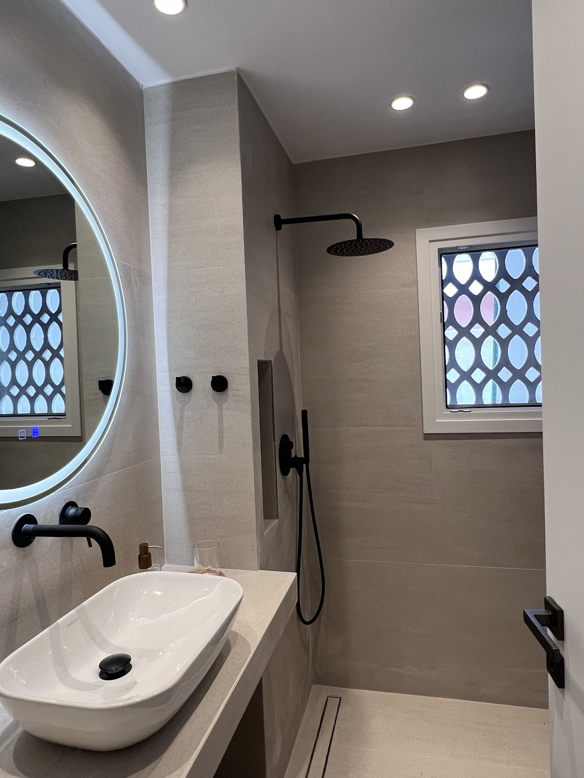 Modern bathroom with shower