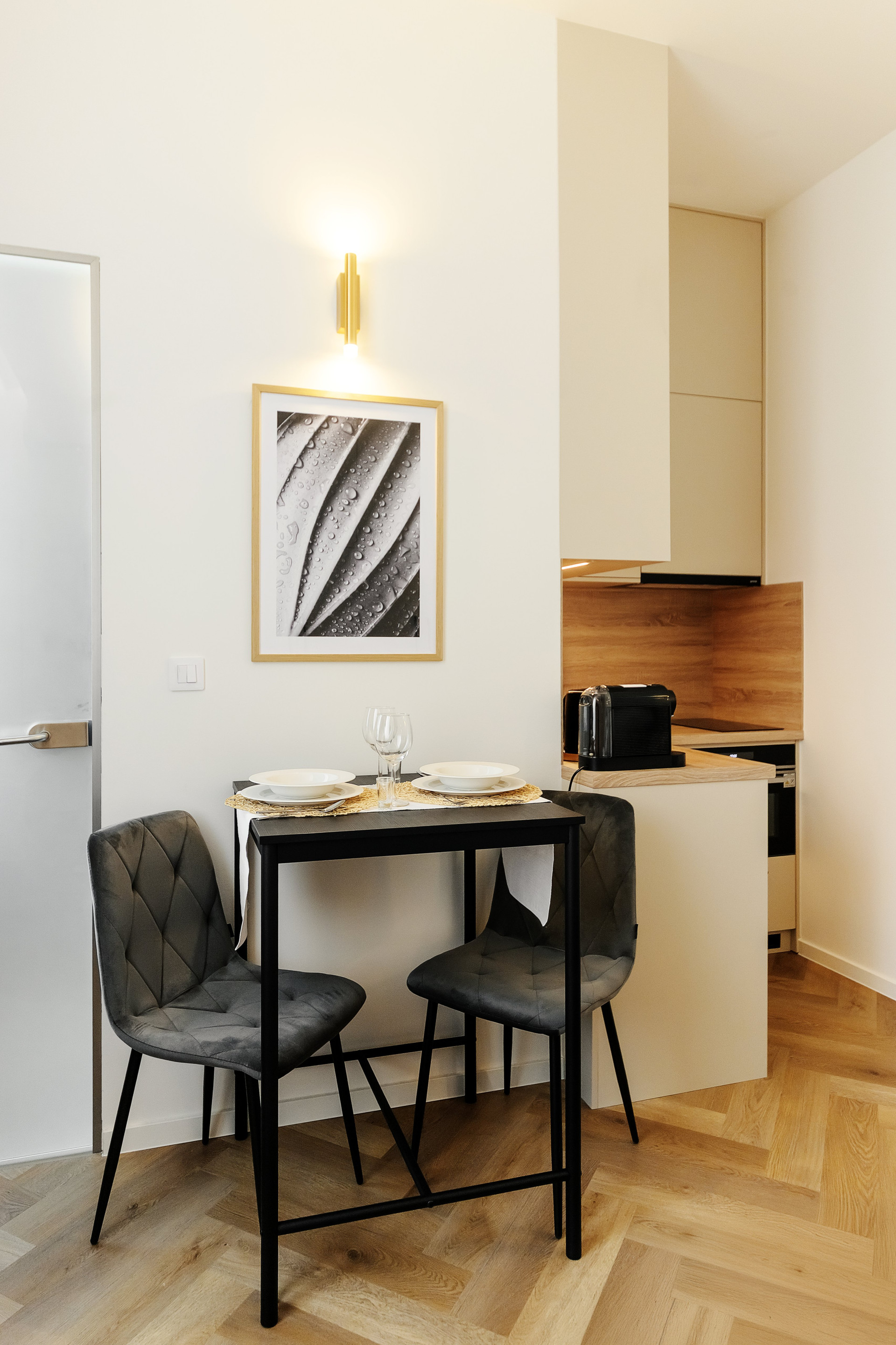 Dining area with kitchen view