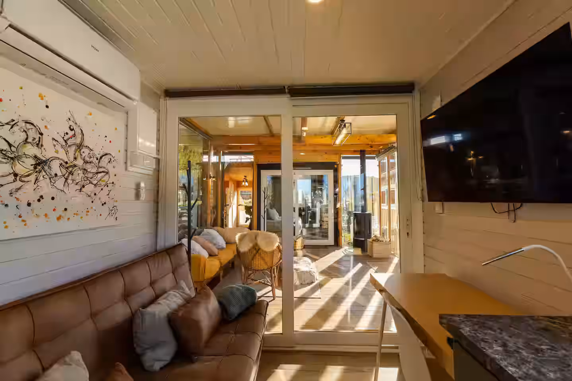 Living room with sofa and TV