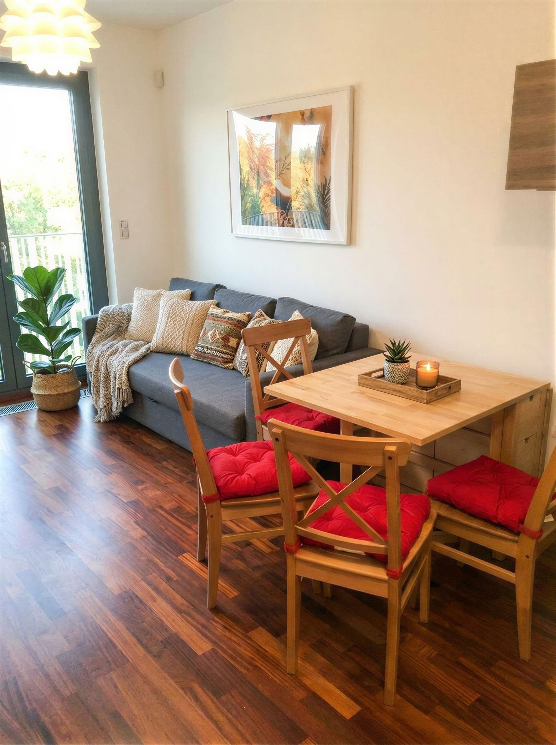 Living area with sofa and table