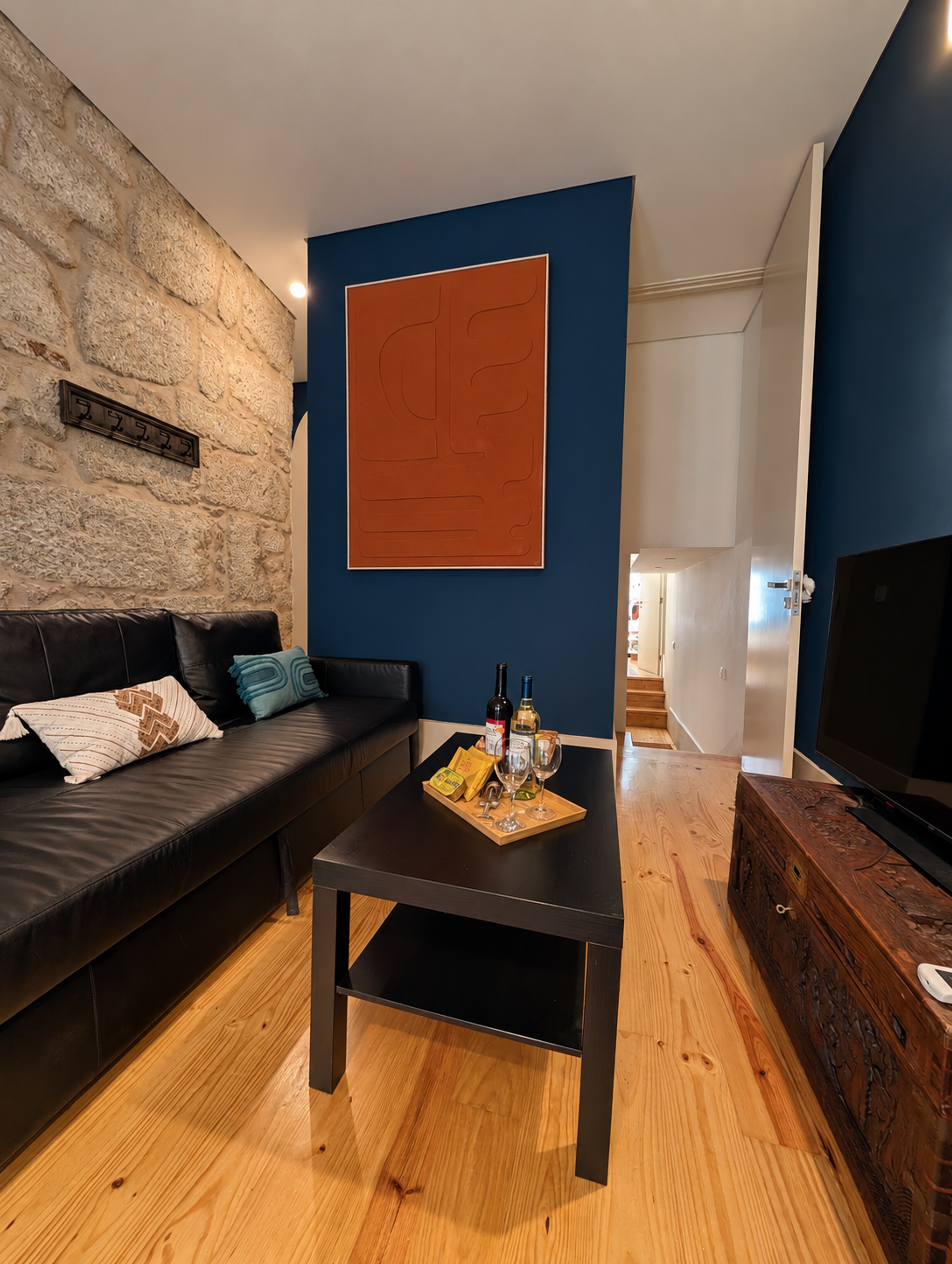 Cozy living room with art accent