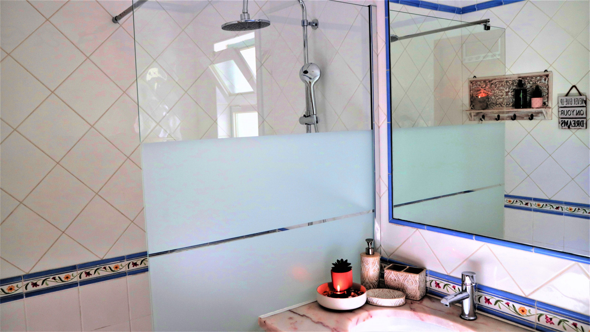Bathroom complete with shower