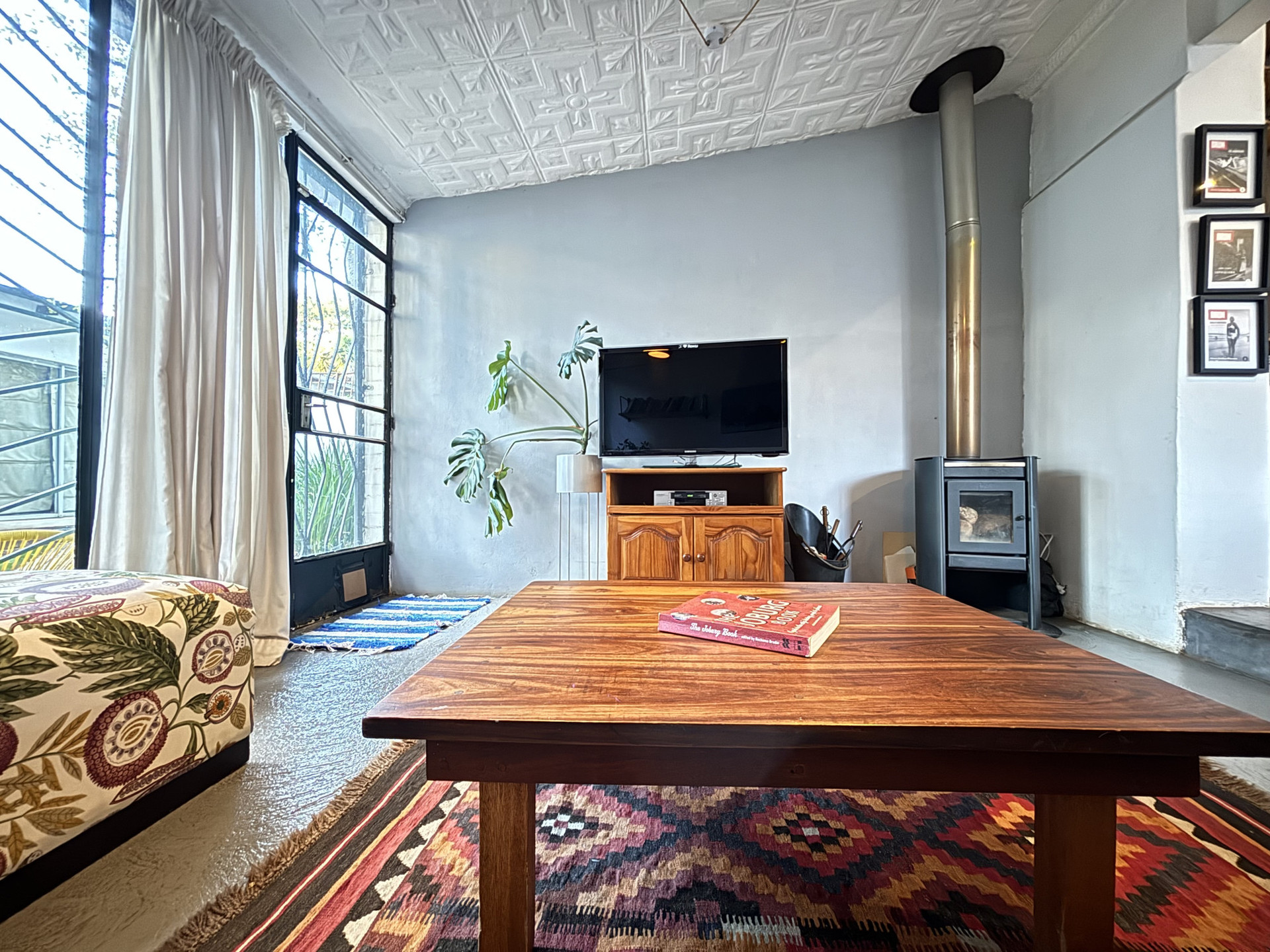 Living room with fire place