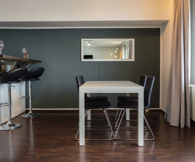 Dining area with mirror