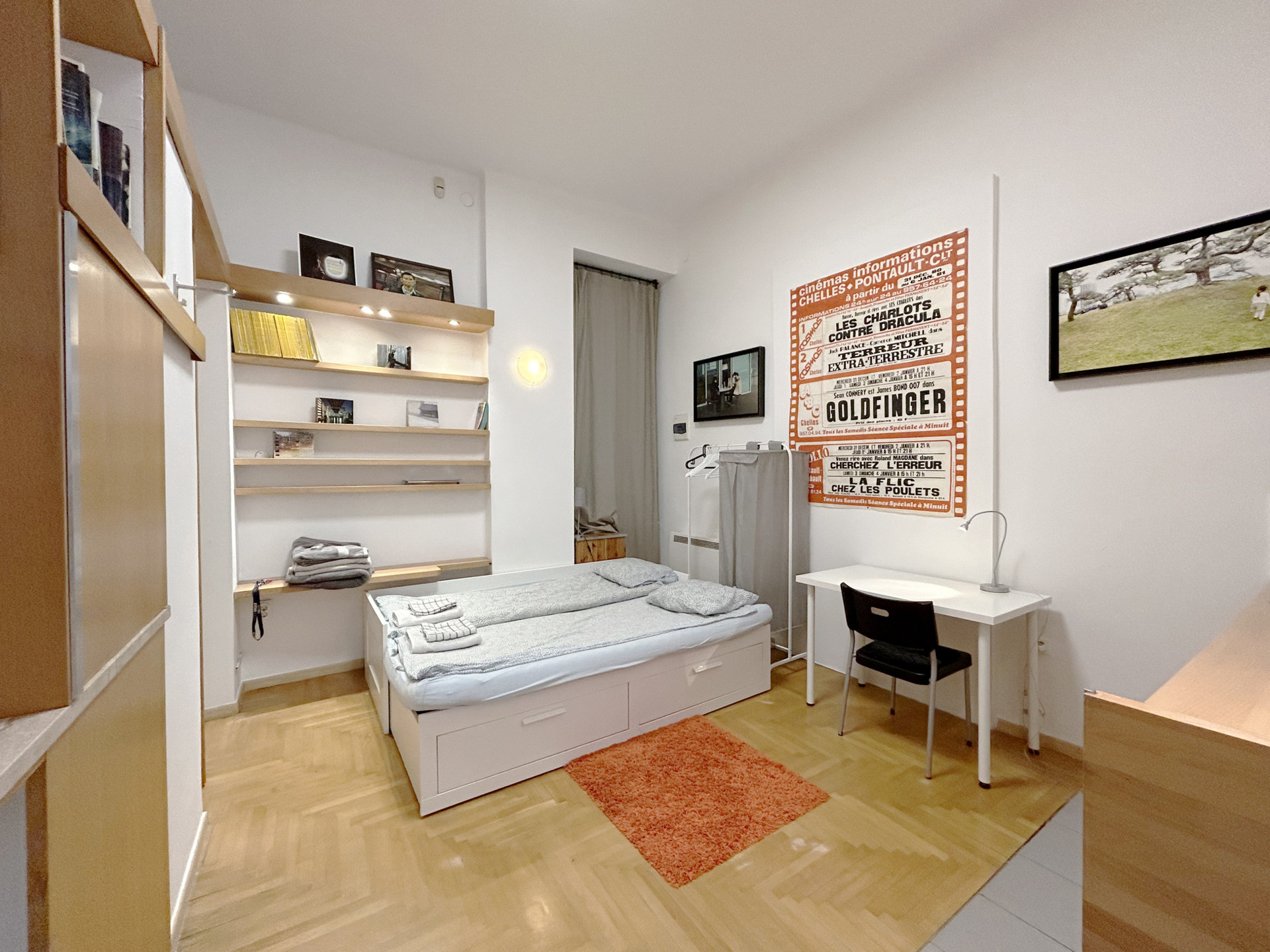 The Brimnes bed can be folded into a sofa bed and is a pleasant bed for two when opened out.