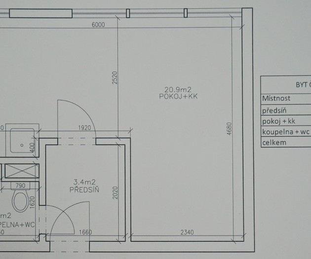 One-bedroom apartment, Karlín, Molákova